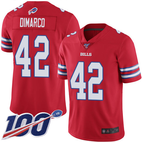 Men Buffalo Bills #42 Patrick DiMarco Limited Red Rush Vapor Untouchable 100th Season NFL Jersey